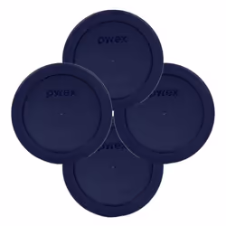 Pyrex 7200-PC Round Storage Cover for Glass Bowls Dark Blue (4-Pack)