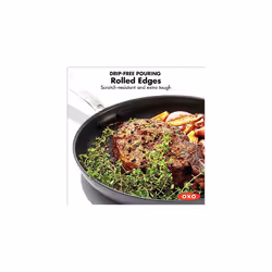 OXO Good Grips Pro 8"""" Frying Pan Skillet  3-Layered German Engineered Nonstick Coating  Dishwasher Safe  Oven Safe  Stainless Steel Handle  Black