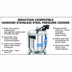 Hawkins Pressure Cooker, 6 L, Silver