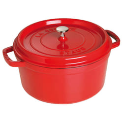 Staub Cast Iron 7-qt Round Cocotte - Cherry  Made in France