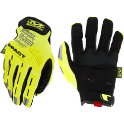 Mechanix Wear Size 10 Hi-Viz Yellow M-Pact Synthetic Leather And TrekDry Full Finger Anti-Vibration Gloves With Hook And Loop Cuff  Large (SMP-91-010)