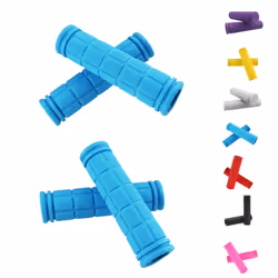 Helonge Bike Handlebar Grips Non-Slip Rubber Bicycle Handle Bar Wraps for Kids Bikes(7 Colors) (Blue)