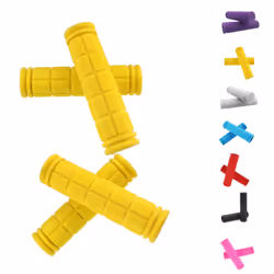 Helonge Bike Handlebar Grips Non-Slip Rubber Bicycle Handle Bar Wraps for Kids Bikes(7 Colors) (Yellow)