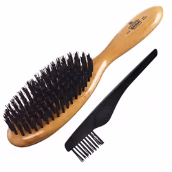 Kent LC22 Finest Hair Brushes for Women Detangler Dry Brush Made of Cherrywood - Boar Bristle Oval Hairbrush for Medium to Th ...
