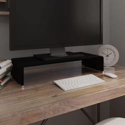 vidaXL TV Stand / Monitor Riser Glass Black 23.6""x9.8""x4.3""
