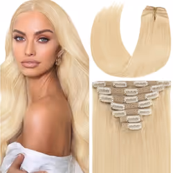 Loxxy 9A Grade Remy Human Hair Clip Ins Hair Extensions Full Head Thick Silky Straight Clip in Human Hair Double Weft Thicker ...