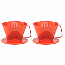 Fino Pour-Over Coffee Brewing Filter Cone Number 1-Size Red Brews 1