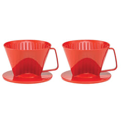 Fino Pour-Over Coffee Brewing Filter Cone  Number 1-Size  Red  Brews 1