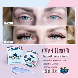 Lyon Lash Pro Gentle Eyelash Extension Cream Remover 15g 0.51fl. oz | Removes Lash Extension Glue Effectively| Low Irritation for Sensitive