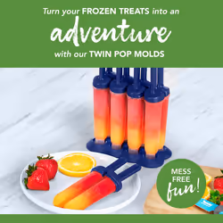 Tovolo  DripGuard Handle  4 Oz  Set of 4 Twin Ice Molds Popsicle Makers with Reusable Sticks  MessFree Frozen Treats  Makes 8