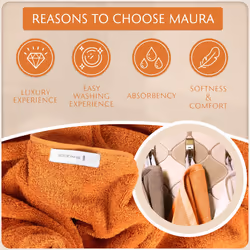 MAURA Basics Turkish Cotton Washcloth Towel Set High Performance Bathroom Essentials with Hanging Loops  Standard Size 13 x13   Ideal for Daily Comfor