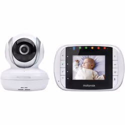 motorola MBP33S Wireless Video Baby Monitor with 2.8-Inch Color LCD Zoom and Enhanced Two-Way Audio 720p