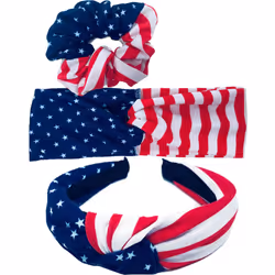 Shimmer Anna Shine Red White and Blue Patriotic American Flag Twist Headband USA American Flag Headband