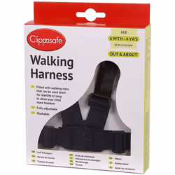 Clippasafe Walking Harness and Reins (Black)