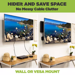 HIDEit Mounts Uni-SW VESA Mount - American Company - Black Steel Adjustable Small and Wide Device Wall Mount - Cable Box Wall Mount  Modem Wall Mount