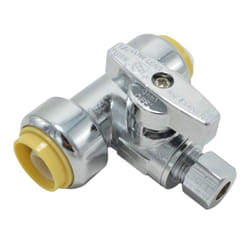 TT FLEX Service Tee Stop Valve  1/2 Inch x 1/2 Inch x 1/4 Inch  1/4 Tu