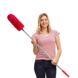 DELUX Microfiber Feather Duster Extendable Cobweb Duster with 100 inches Extra Long Pole  Bendable Head & Scratch-Resistant Hat for Cleaning Ceiling F