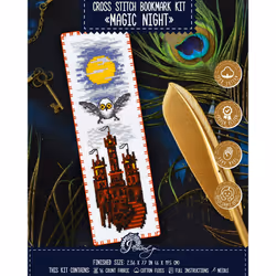 Povitrulya Counted Cross Stitch Kit Magic Night - DIY Bookmark Set for Hand Embroidery