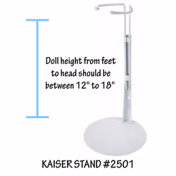 Kaiser Doll Stand 2501 - White Doll Stand for 12"" to 18"" Fashion Dol