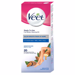 Veet Full Body Waxing Kit - Sensitive Skin Pack of 20 Wax Strips