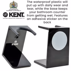Kent VSB2 Large Black Plastic Shaving Brush Stand for Self Adhesive Hang Drying Shave Brush. Essential Part of Any Mens Shaving Kit  Shaving Brush Hol