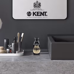 Kent VSB2 Large Black Plastic Shaving Brush Stand for Self Adhesive Hang Drying Shave Brush. Essential Part of Any Mens Shaving Kit  Shaving Brush Hol