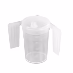 Feeder Cup with Handle with Wide Spout, White