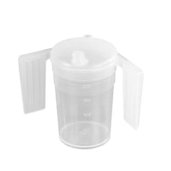 Feeder Cup with Handle with Wide Spout, White