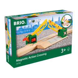 BRIO World 33750 - Magnetic Action Crossing - Wooden Toy Train Accessory for Kids Ages 3 and Up