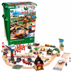 BRIO World 33766 Deluxe Railway Set - Ultimate Wooden Train Adventure