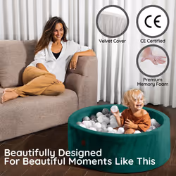 Fulton & Ivy Premium Baby and Toddler Ball Pit (35x11.8) | Easy to Clean Memory Foam Ball Pit Made with Non-Toxic Materials | Durable Ball Pits for To