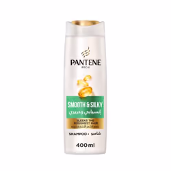 Pantene Pro-V Smooth And Silky Shampoo for Sleeking Roughest Hair Ultimate Frizz Control and Moisture Locking Formula - 400ml