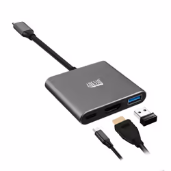 Adesso AUH-4010 laptop dock/port replicator USB 3.2 Gen 1 (3.1 Gen 1) Type-C Grey - Additional view 4