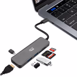Adesso AUH-4020 laptop dock/port replicator Thunderbolt 3 Aluminium - Additional view 7
