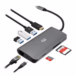 Adesso AUH-4030 laptop dock/port replicator USB 3.2 Gen 1 (3.1 Gen 1) Type-C Grey - Additional view 6