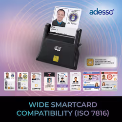 Adesso SCR-300 smart card reader Indoor USB USB 2.0 Black - Additional view 8