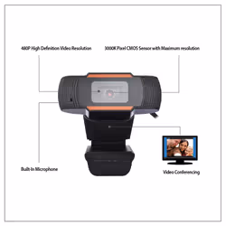 Adesso CyberTrack H2 webcam 640 x 480 pixels USB 2.0 Black, Orange - Additional view 5