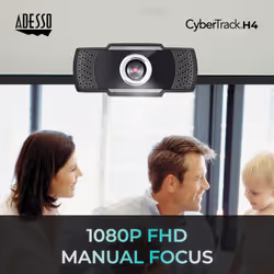 Adesso CyberTrack H4 webcam 2.1 MP 1920 x 1080 pixels USB 2.0 Black, Silver - Additional view 6
