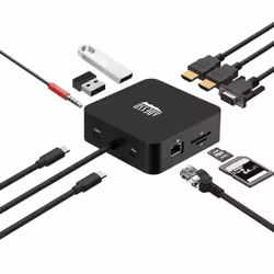 Adesso 10-IN-1 USB-C MULTIPORT DOCKING STATION 65W interface cards/adapter - Additional view 4