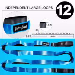 BOB AND BRAD Stretch Strap, 12 Loop Yoga Stretch Strap, Non-elastic Stretch Strap for Stretching, Physical Therapy, Pilates, Dance, Gymnastics, and A