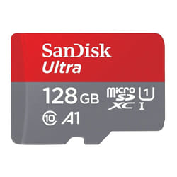 SanDisk 128GB Ultra microSDXC memory card+SD adapter. Up to 120MB/S Read Speed, Class 10, U1, A1 approved