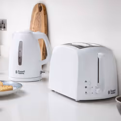 Russell Hobbs 21270 Textures Plastic Kettle, 1.7 Litre, 3000 W, White[Energy Class A]