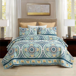 MERRY HOME King Bedspread Set  3-Piece King Size Quilt Set with 2 Pillow Shams- Boho Reversible Soft and Lightweight King Quilt Bedding Bedspread Cove