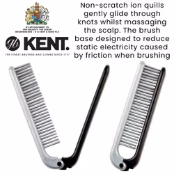 Kent KFM4 Anti Static Hair Brush Styling Brush Folding Brush Small Hair Brush for Men Daily Grooming using Mens Styling Products. Mini Hairbrush Anti