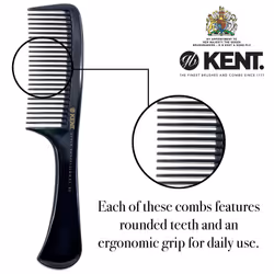 Kent SPC83 Salon-Style Wide-Tooth Comb for Detangling and Styling - Professional Quality Hair Comb with Wide Teeth for Medium and Thick Hair