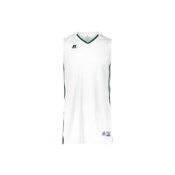 Russell 4B1VTM.WDG.L Adult Legacy Basketball Jersey, White & Dark Green - Large