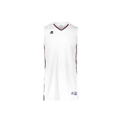 Russell 4B1VTM.WHM.S Adult Legacy Basketball Jersey, White & Maroon - Small