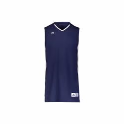 Russell 4B1VTB.NWH.L Youth Legacy Basketball Jersey, Navy & White - Large