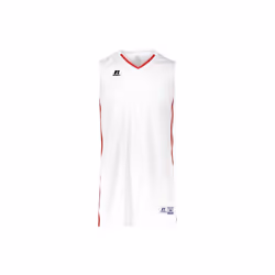 Russell 4B1VTB.WTR.M Youth Legacy Basketball Jersey, White & True Red - Medium