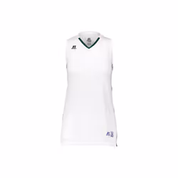 Russell 4B1VTX.WDG.XL Ladies Legacy Basketball Jersey, White & Dark Green - Extra Large